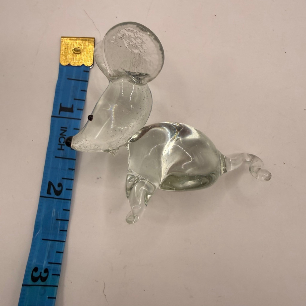 Unbranded Clear Glass Mouse Decor One Size